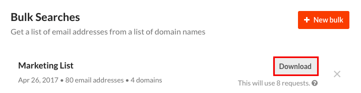 Hunter Bulk Domain Search Download