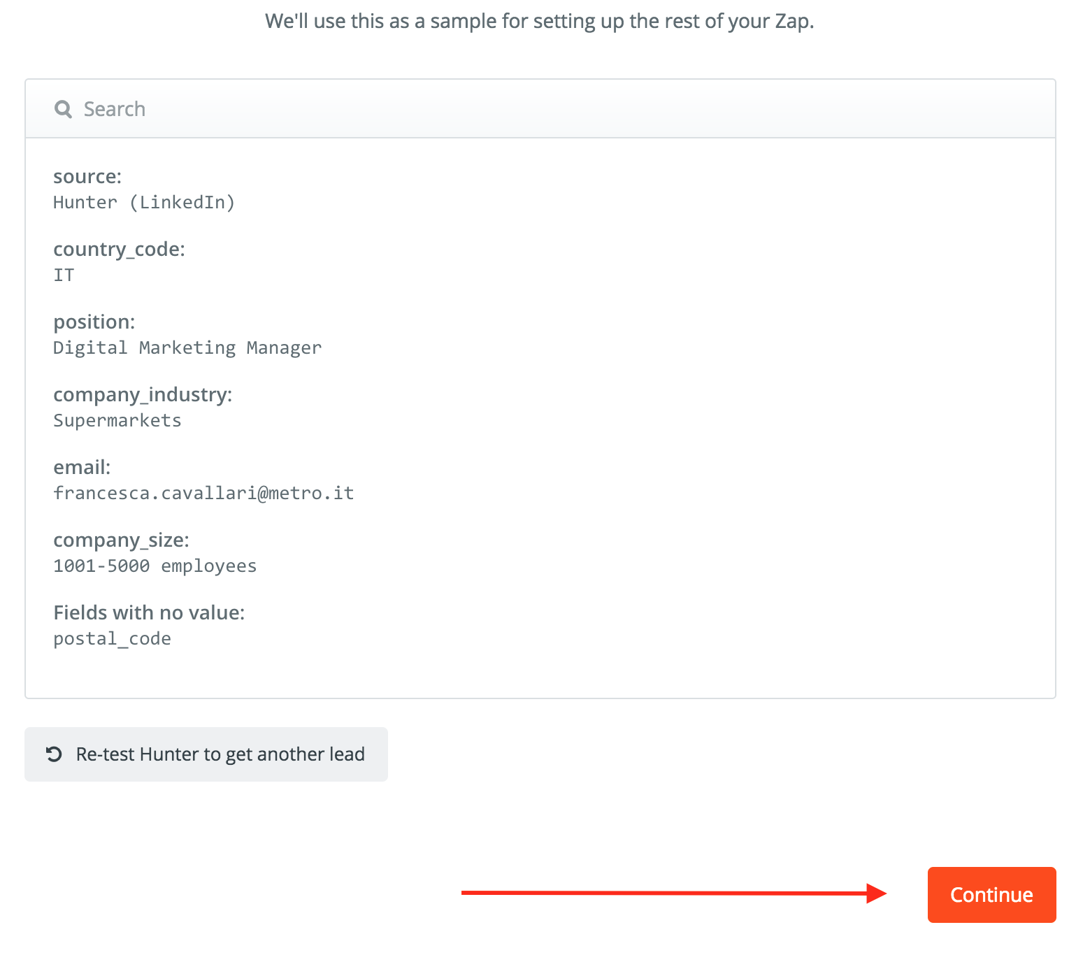 Hunter Zapier Lead Review and Confirm